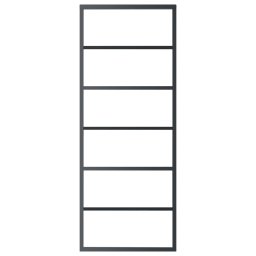 vidaXL Schuifdeur 76x205 cm ESG-glas en aluminium zwart
