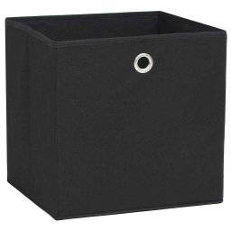 vidaXL Opbergboxen 4 st 28x28x28 cm nonwoven stof zwart