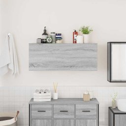 vidaXL Badkamerwandkast 100x25x40 cm bewerkt hout grijs sonoma eiken
