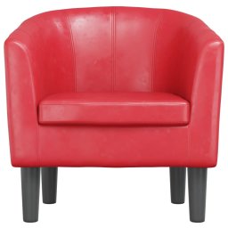 vidaXL Kuipstoel kunstleer rood