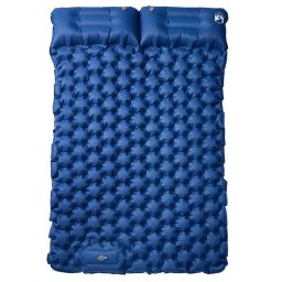vidaXL Kampeermatras met kussens zelfopblazend 2-persoons marineblauw