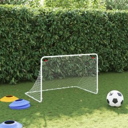 vidaXL Voetbaldoel Wit 122x81x81 cm Staal