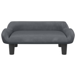 vidaXL Kinderbank 70x40x24 cm fluweel donkergrijs