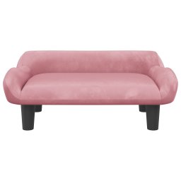vidaXL Kinderbank 70x40x24 cm fluweel roze