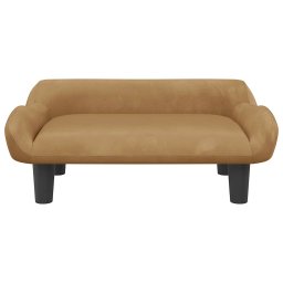 vidaXL Kinderbank 70x40x24 cm fluweel bruin