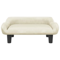 vidaXL Kinderbank 70x40x24 cm fluweel crèmekleurig