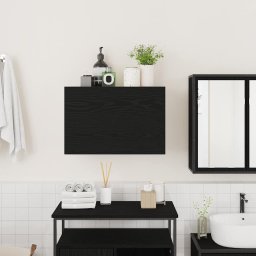 vidaXL Badkamerwandkast 60x25x40 cm bewerkt hout zwart