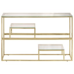 vidaXL Wandtafel roestvrijstaal en gehard glas goudkleurig