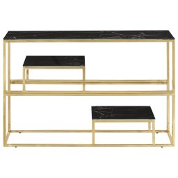 vidaXL Wandtafel roestvrijstaal en gehard glas goudkleurig