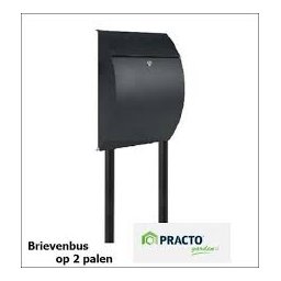 Brievenbus Montreal met 2 palen mat zwart