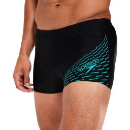 Speedo - 4 - Medley Logo Aquashort Zwart/Groen Heren Sportzwembroek