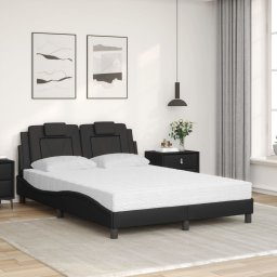 vidaXL Bed "Viana" met matras kunstleer zwart 140x190 cm