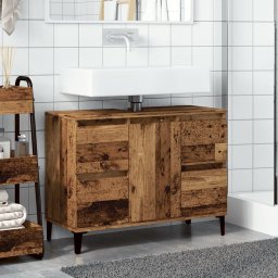 vidaXL Wastafelkast 80x33x60 cm bewerkt hout oud houtkleurig