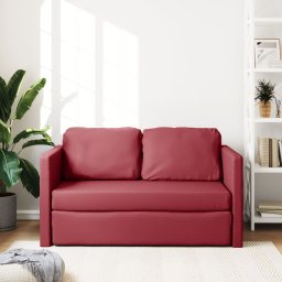 vidaXL Slaapbank vloermodel 2-in-1 112x174x55 cm kunstleer wijnrood