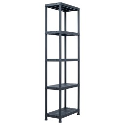 vidaXL Opbergrekken 5 st 125 kg 60x30x180 cm kunststof zwart