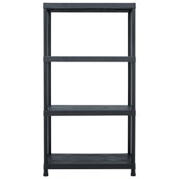 vidaXL Opbergrek 100 kg 60x30x138 cm kunststof zwart