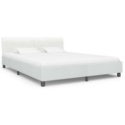 vidaXL Bedframe kunstleer wit 160x200 cm