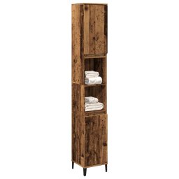 vidaXL Badkamerkast 30x30x190 cm bewerkt hout oud houtkleurig