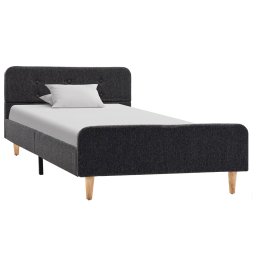 vidaXL Bedframe jute donkergrijs 90x200 cm