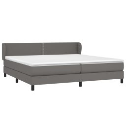 vidaXL Boxspring met matras kunstleer grijs 200x200 cm
