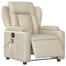 vidaXL Massagestoel verstelbaar elektrisch kunstleer crèmekleurig