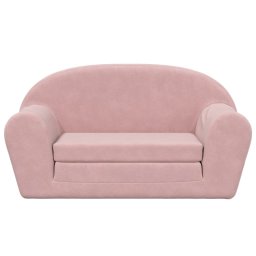 vidaXL Kinderslaapbank 2-zits zacht pluche roze