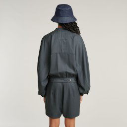 Macro Balloon Playsuit - Grijs - Dames