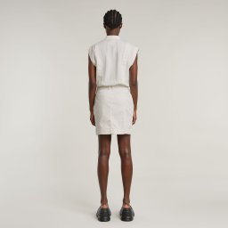 Cap Sleeve Pocket Jurk - Wit - Dames
