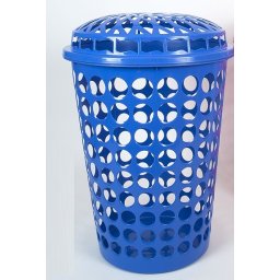 Wasmand kunststof kleur blauw , inhoud 75 liter