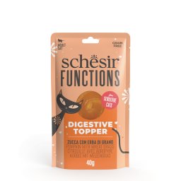 12x40g Pompoen met tarwegras Schesir Functions Digestive Topper natvoer voor katten