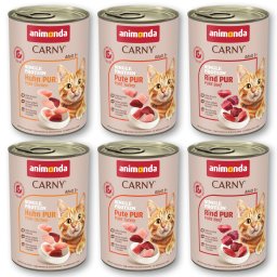 6x400g Mix (3 Smaken) Adult Single Protein animonda Carny Kattenvoer