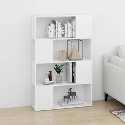 vidaXL Boekenkast/kamerscherm 80x24x124,5 cm bewerkt hout wit