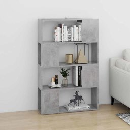 vidaXL Boekenkast/kamerscherm 80x24x124,5 cm bewerkt hout betongrijs