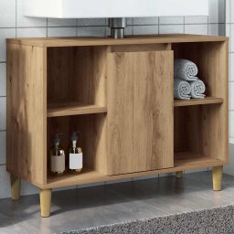 vidaXL Badkamerkast 80x33x60 cm bewerkt hout artisanaal eikenkleur