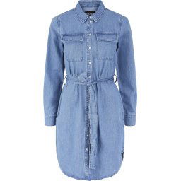 Pieces - Maat S - PCOSALINA LS MIDI DNM MB DRESS NOOS BC Dames Jurk