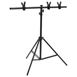 vidaXL Achtergrondstandaard T-vormig 91x60x(70-200) cm zwart