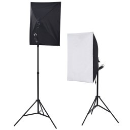 vidaXL Fotostudioset met softboxlampen, achtergrond en reflector