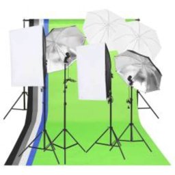 vidaXL Fotostudioset met verlichtingsset, achtergrond en reflector