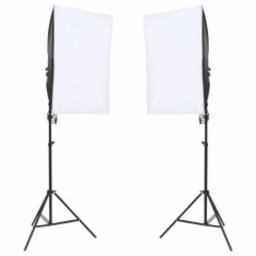 vidaXL Fotostudioset met verlichtingsset, achtergrond en reflector
