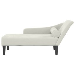 vidaXL Chaise longue met kussens fluweel crèmekleurig