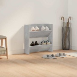 vidaXL Wandschoenenkast 60x18x60 cm spaanplaat betongrijs