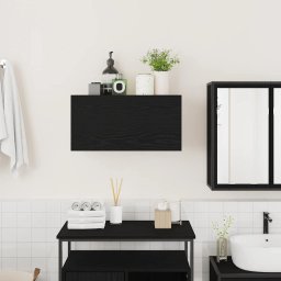 vidaXL Badkamerwandkast 60x25x30 cm bewerkt hout zwart