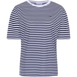 Lacoste - Maat 40 - Dames T-shirt - Navy Blue/White