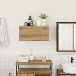 vidaXL Badkamerwandkast 60x25x30 cm bewerkt hout artisanaal eikenkleur