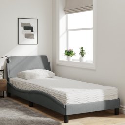 vidaXL Bed met matras "Dover" stof lichtgrijs 80x200 cm