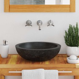 vidaXL Gootsteen 40x12 cm marmer zwart