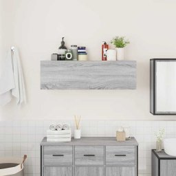 vidaXL Badkamerwandkast 100x25x30 cm bewerkt hout grijs sonoma eiken