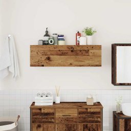 vidaXL Badkamerwandkast 100x25x30 cm bewerkt hout oud houtkleurig
