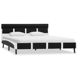 vidaXL Bedframe met LED kunstleer zwart 140x200 cm