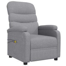 vidaXL Massagestoel elektrisch stof lichtgrijs